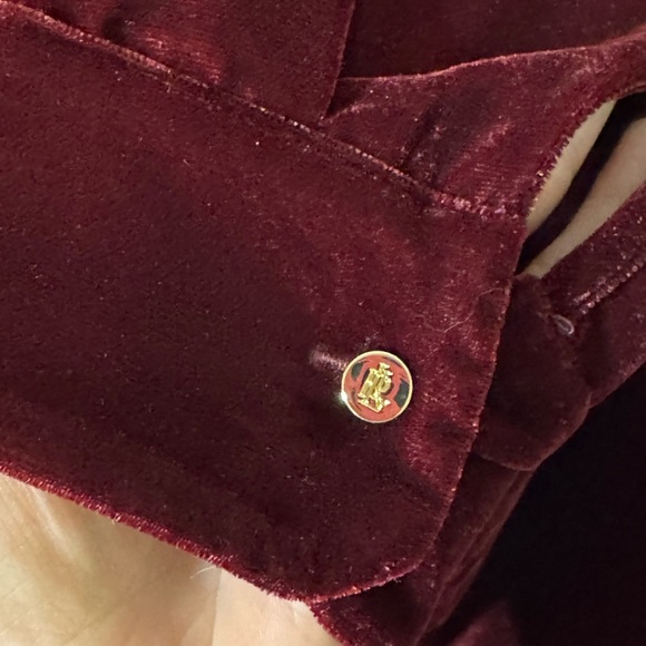 Lauren Ralph Lauren Velvet Surplice Blouse - Picture 6 of 15